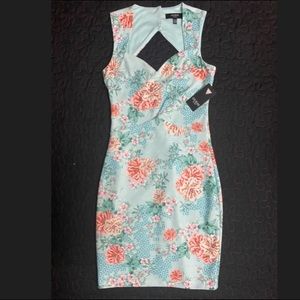 GUESS Turquoise Floral Sleeveless DRESS Size XS